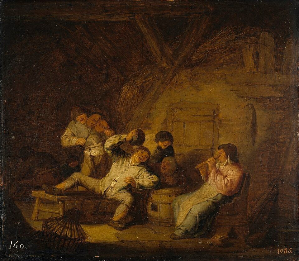 Country concert with flute and violin by Adriaen van Ostade