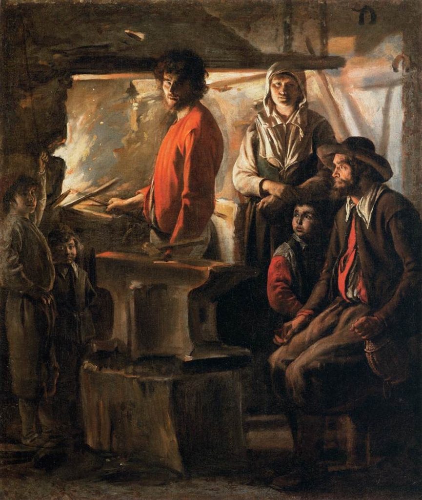 Blacksmith at His Forge by Le Nain Brothers