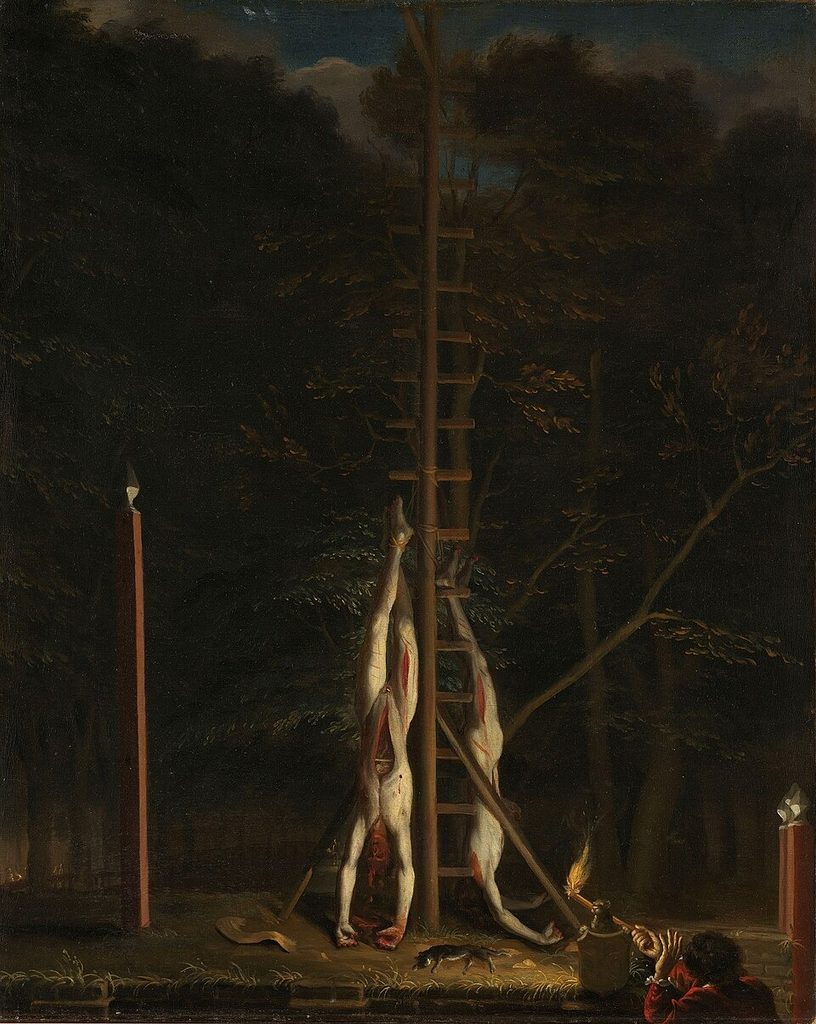 The Corpses of the De Witt Brothers by Attributed to Jan de Baen
