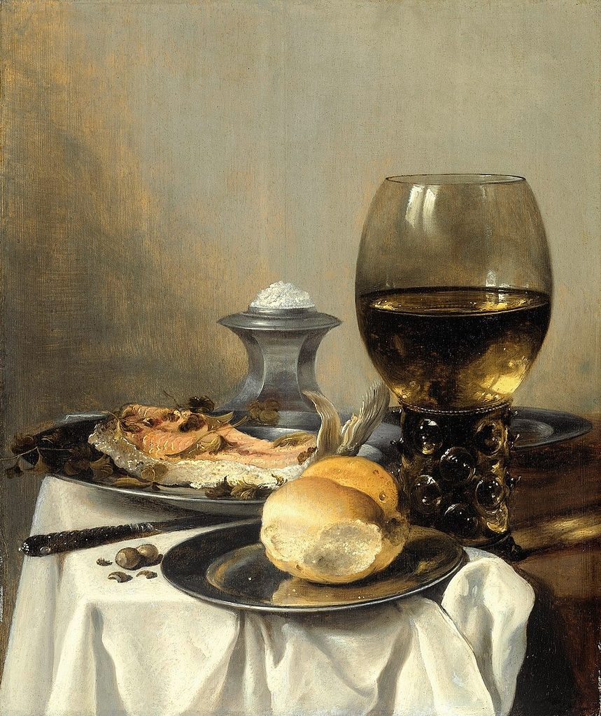 Still Life with Salt Tub . by Pieter Claesz