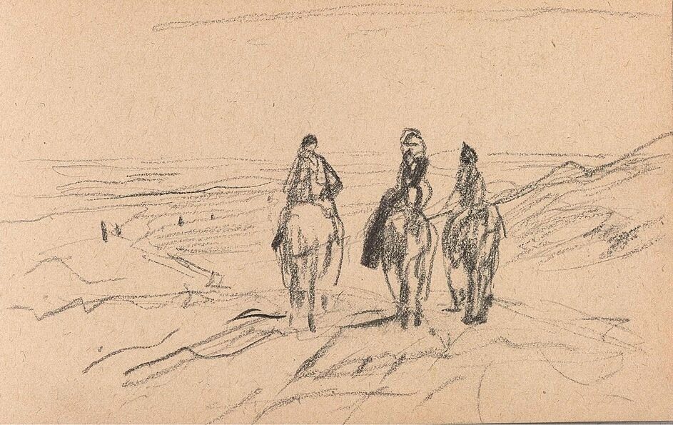 Mauve Rit langs Scheveningse strand Studie2 by Anton Mauve