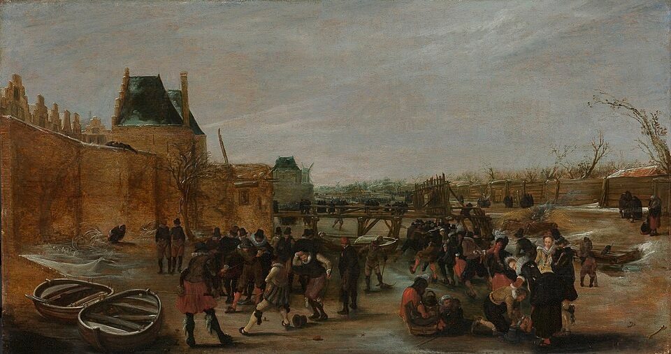 IJsvermaak op een stadsgracht by Anonymous Unknown author Hendrick Avercamp died 1634 Jan van de Velde (II) died