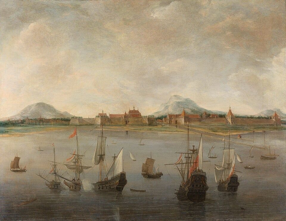 Gezicht op Batavia by Hendrick Dubbels