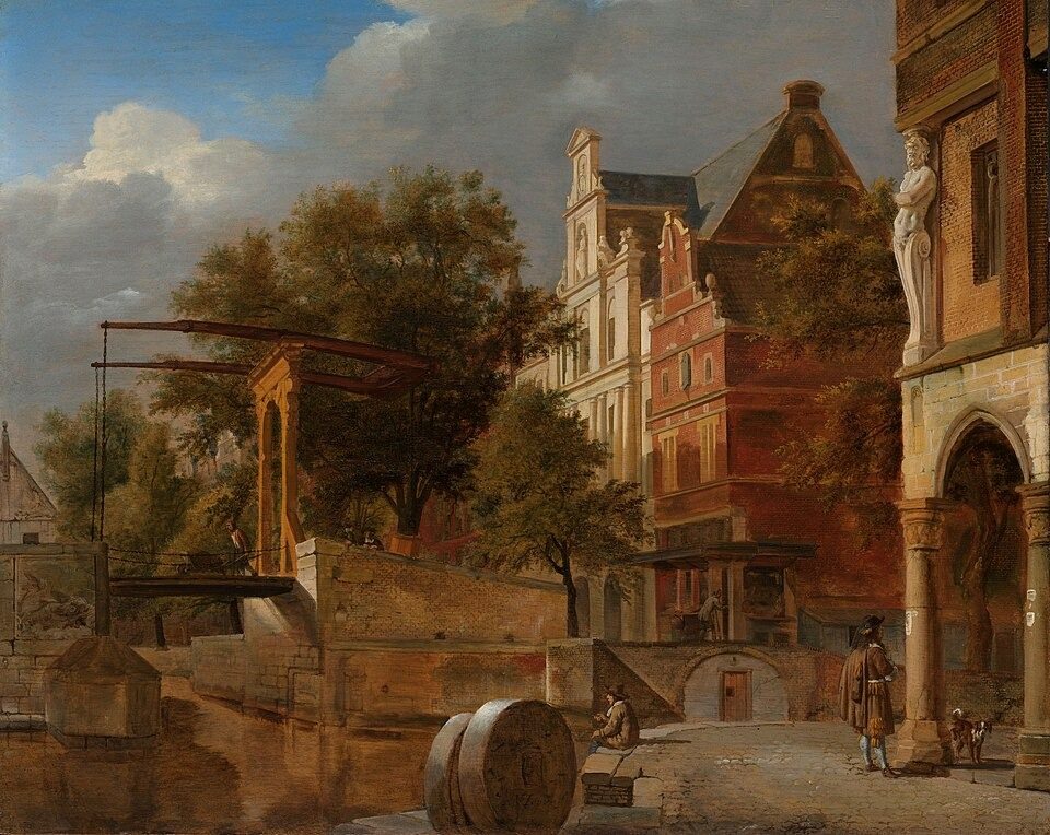De ophaalbrug by Jan van der Heyden Jan van der Heyden died 1712-03-28 Adriaen van de Velde died
