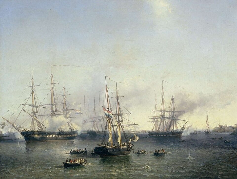 The Conquest of Palembang (Sumatra) by Lieutenant-General Baron de Kock, 24 June 1821 by Louis Meijer