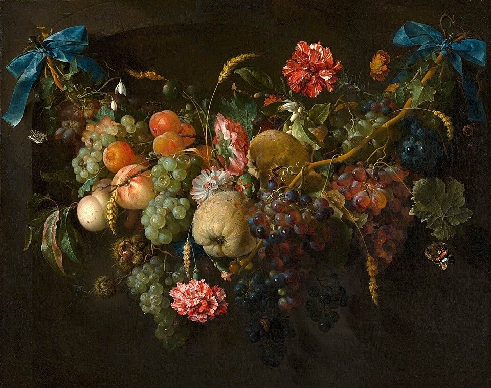Guirlande van vruchten en bloemen. Garland of Fruit and Flowers by Jan Davidsz. de Heem