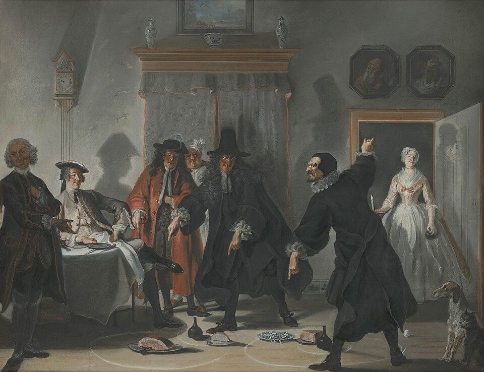 The Dispute between Doctors Raasbollius and Urinaal by Cornelis Troost Mauritshuis 191 by Cornelis Troost