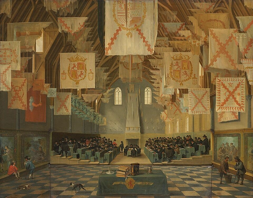 De Ridderzaal op het Binnenhof tijdens de Grote Vergadering van 1651 by Anthonie Palamedesz.