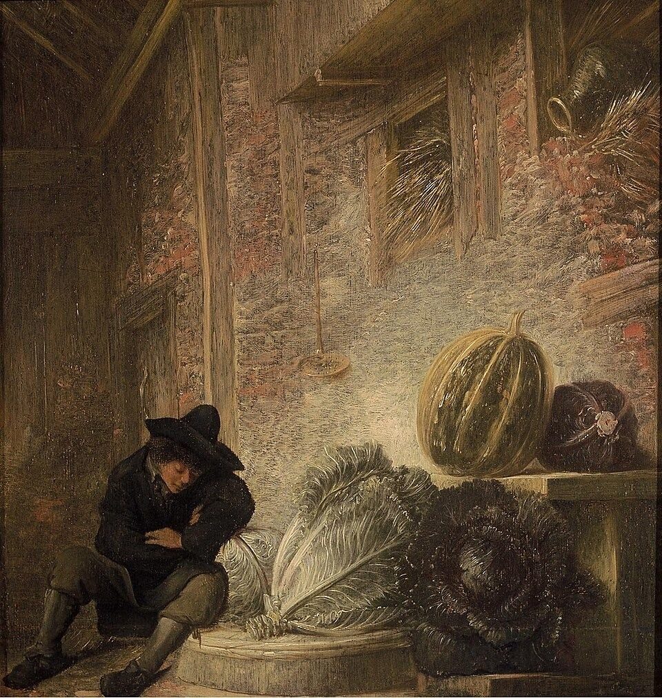 Boy Sleeping in a Barn by François Ryckhals