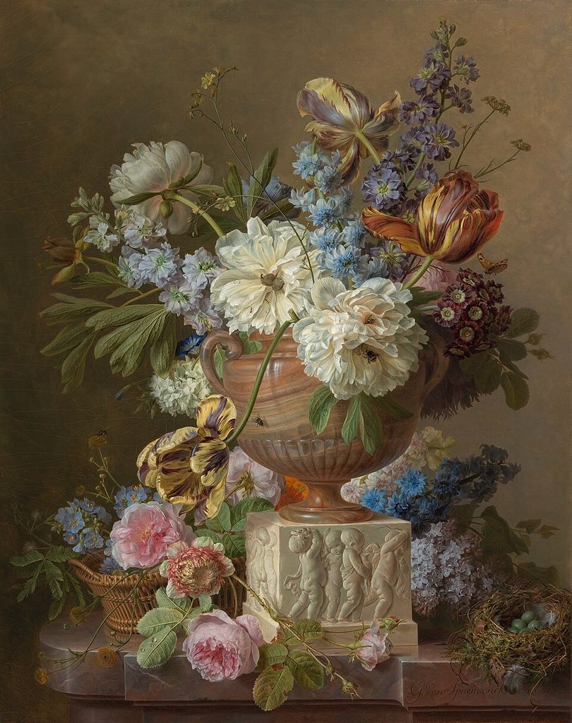Flower Still-life with an Alabaster Vase by Gerard van Spaendonck