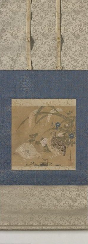 Kwartels en gierst Kwartels, krekel, gierst en bloemen, AK-MAK-168 by Rijksmuseum