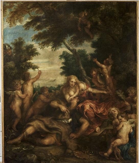 Rinaldo and Armida as lovers observed by Ubaldo and Carlo by Anthony van Dyck