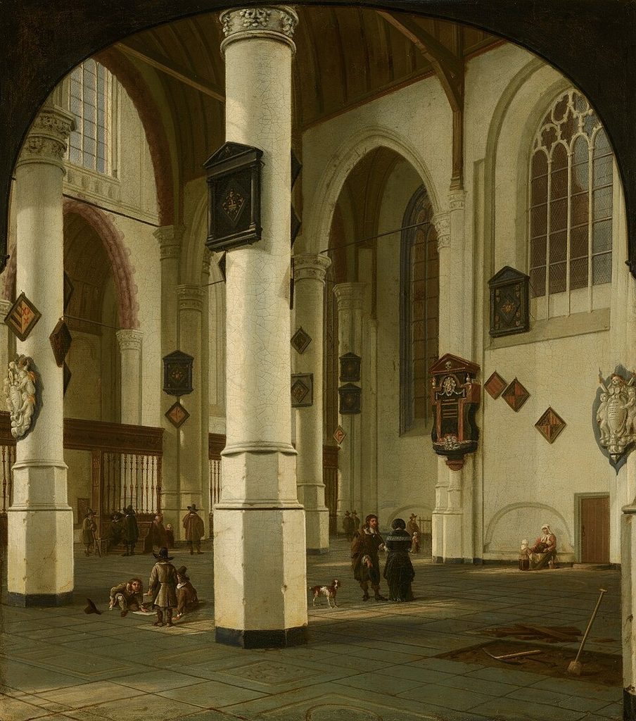 Interior of the Oude Kerk in Delft by Hendrick Cornelisz. van Vliet
