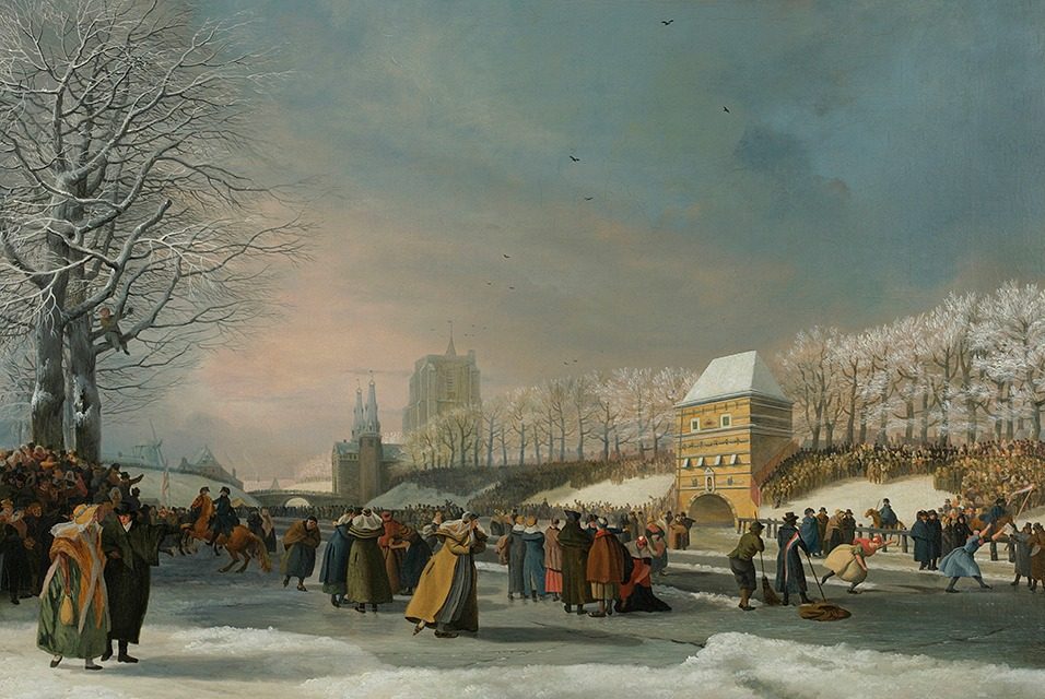 Women’s Skating Competition on the Stadsgracht in Leeuwarden, 21 January 1809 by Nicolaas Baur