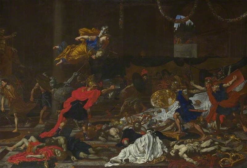 Perseus turning the Followers of Phineus into Stone by anonymous